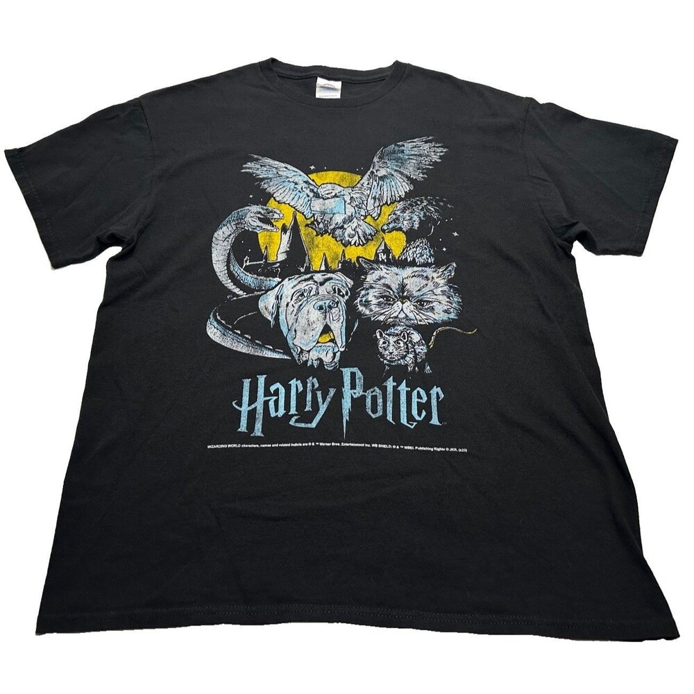 Vintage Harry Potter Night Animals T-Shirt Size Large Black Delta Pro Weight